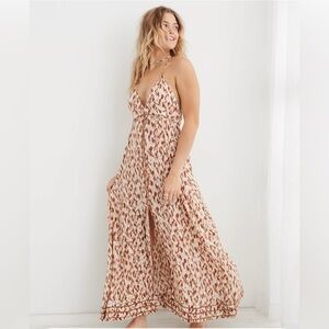 Aerie Front Slit Maxi Dress Size L NWT